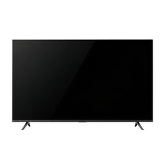 Modern Flat-Screen TV Mockup Black Screen, Isolated on Transparent Background