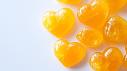 Vibrant Yellow Heart-Shaped Candies Sweet Treats
