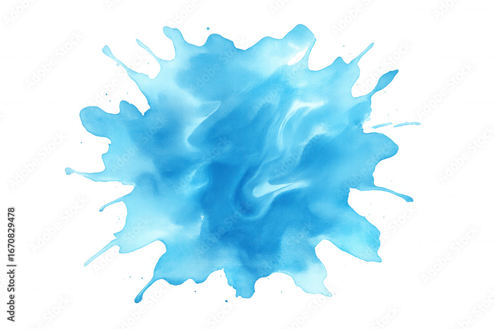Aufkleber abstract light blue watercolor splash with a transparent background, perfect for adding a touch of c