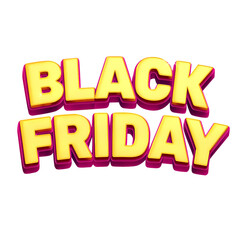 3D Black Friday Sale Badge Label Design for Discount and Promotion Banner