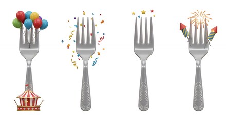 Festive forks celebrating dining experience