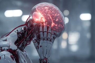 Futuristic Brain Visual Representing AI Tools for Cognitive Impairments