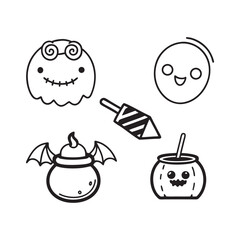 Halloween silhouette element Line art 5