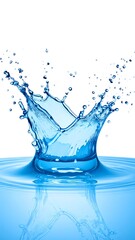 Water splash on white background