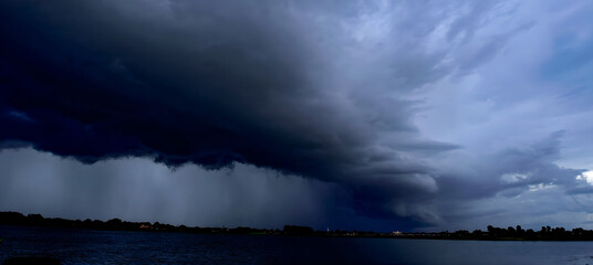 storm clouds over lake