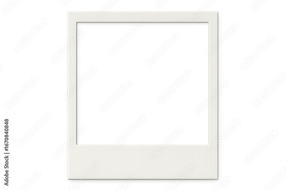 Poster classic white instant photo frame with transparent background, creating a blank canvas for memories 
