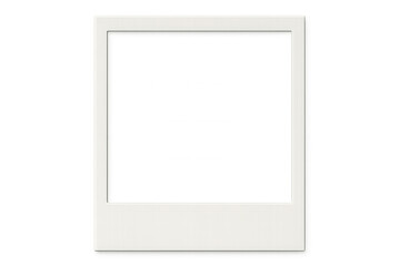Classic white instant photo frame with transparent background, creating a blank canvas for memories and designs
