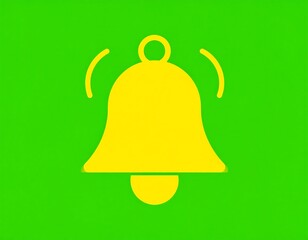 Yellow bell icon on a green background