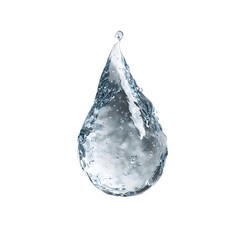 Realistic Single Large Water Droplet &ndash; Isolated on White Background