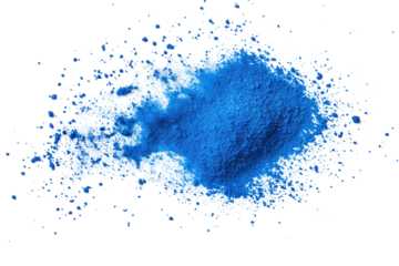 Blue Holi powder splash on transparent background