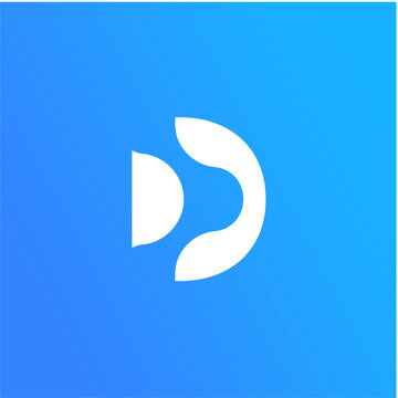 Modern Letter D Logo Design &ndash; Minimalist Blue Gradient Monogram for Business and Branding