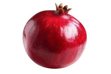 Ripe pomegranate isolated on transparent background with clipping path, cutout PNG for product mockup or design use