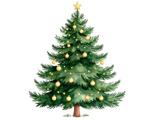 Watercolor Christmas tree illustration