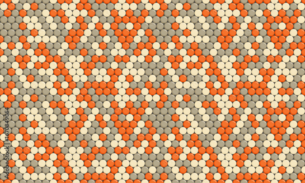 Aufkleber abstract geometric pattern of orange and gray circles, creating a dynamic, textured background ideal