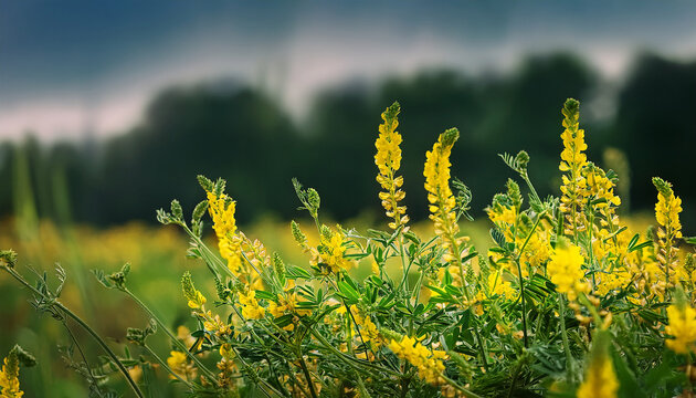 melilotus officinalis commonly known as yellow sweet clover is a versatile plant that showcases beautiful blossoms this yellow sweet clover thrives in various environments and is valued for its