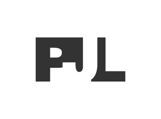 PJL logo design. Initial letter P J L bold font style for tech startups, consulting, corporate branding. Creative company name, headlines typography identity, trendy logotype.
