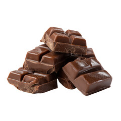 Milk Chocolate Pieces isolated on transparent background