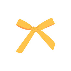 Elegant yellow bow illustration. Decorative ribbon knot design for gifts, celebrations, parties, holidays, and festive decorations.