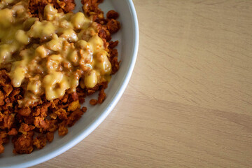 cheese melted food minimal top