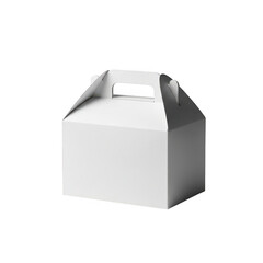 White gable top box with handle isolated on transparent background