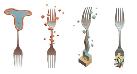 Abstract fork animation sequence design graphic