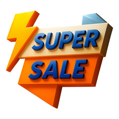 3D Sale Badge Label Design for Discount and Promotion Banner