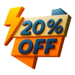 3D Sale Badge Label Design for Discount and Promotion Banner