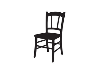 chair silhouette vector on white background