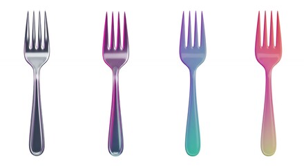 Colorful ombre forks set