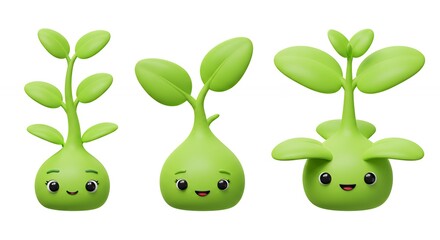 Cute cartoon plant sprout illustration