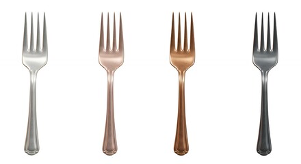 Different colored forks displayed