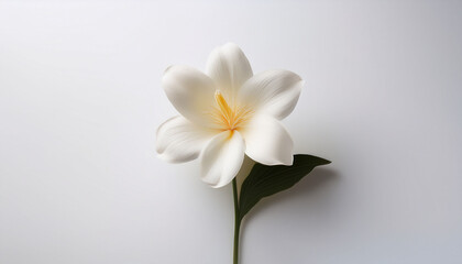 elegant single flower on a minimalistic white background
