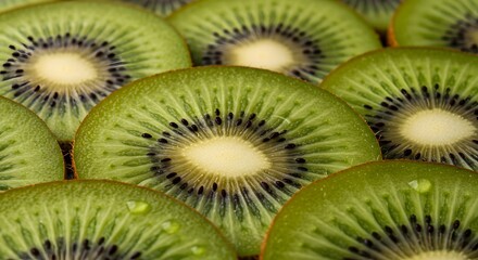 Close-up of Fresh and Juicy Kiwi Slices







