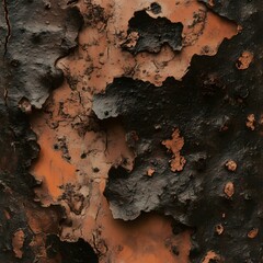 Fototapeta premium Abstract Dark Brown and Orange Peeling Paint Texture Background