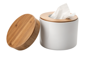 Minimalist Tissue Box with Wooden Lid A Blend of Elegance and Functionality