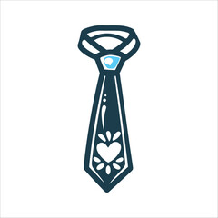 Father's Day Necktie Heart Icon Graphic Fathers Day Necktie with a tiny heart clean masculine lines