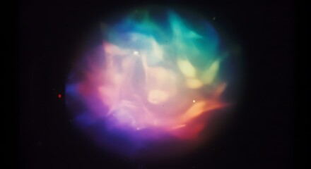 Abstract representation of iridescent glowing orb against a dark backdrop. Evokes mystery and cosmic wonder.