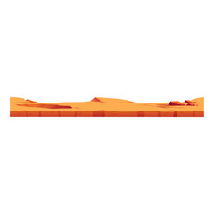 Cartoon desert landscape with rock formations isolated on a white background