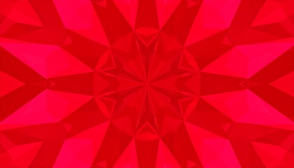 Red Geometric Kaleidoscope Pattern.