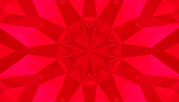 Red Geometric Kaleidoscope Pattern. - Powered by Adobe