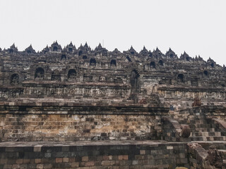 Borobudur is a 9th-century Mahayana Buddhist Temple in Magelang, Central Java, Indonesia