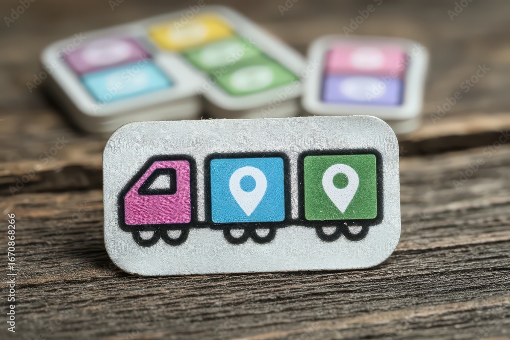 Poster digital logistic symbol representing transportation management with colorful vector icons for tracki