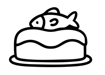 Cute Pet Birthday Cake with Fish Decoration. Sweet Gift for Cats,