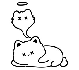 Angel Ghost Cat — spirit of a cat rising, halo floating above in a sweet afterlife scene