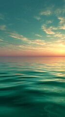 Obraz premium emerald sea and sunset sky smooth gradient background with calm colors