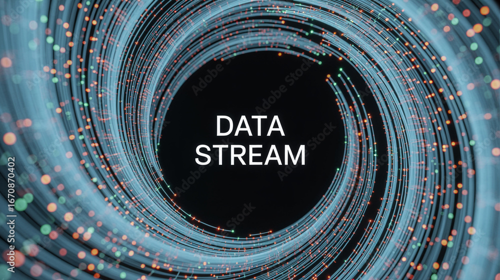Poster data stream visualization abstract background big data analytics and information technology concept