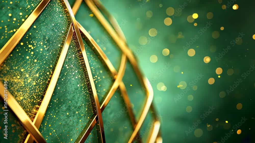 Poster emerald & gold abstract: a captivating abstract composition features a rich emerald green texture in