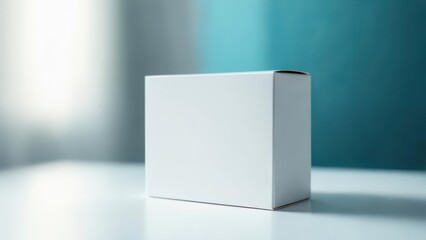 Fototapeta premium Blank white box on a table