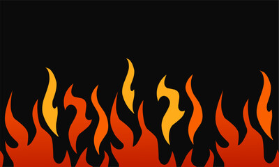 Burning Flame Border Illustration