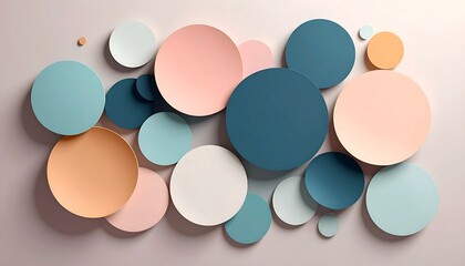 Pastel Circles Abstract Background.